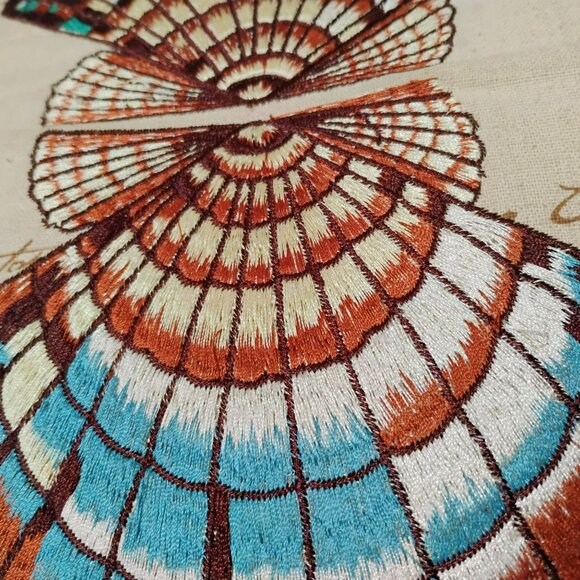 Decorative Coastal Seashell Throw Pillow, 16x16, Embroidered Linen Blend, Zipper - Picture 9 of 9